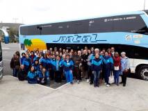 Grupo UNAI e coral em viagem parada em Aparecida do norte